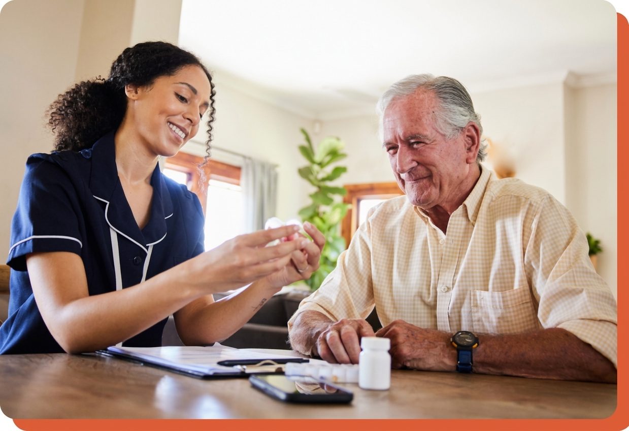 Clinician reviewing a treatment plan with a patient